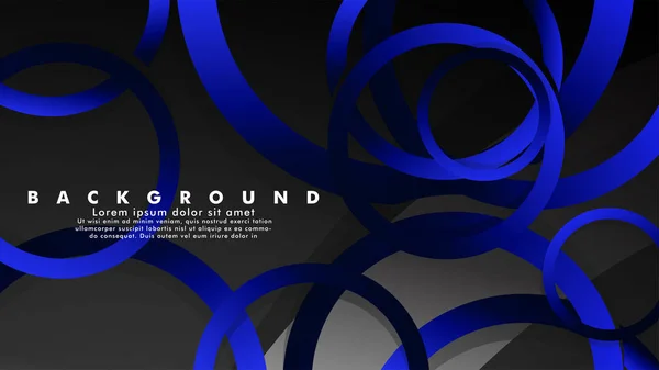 Fond vectoriel métallique abstrait avec des cercles noirs bleus fantaisie brillants — Image vectorielle