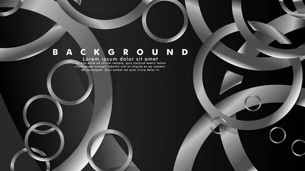 豪華な光沢のある灰色の円を持つ抽象的な金属ベクトルの背景 — ストックベクタ