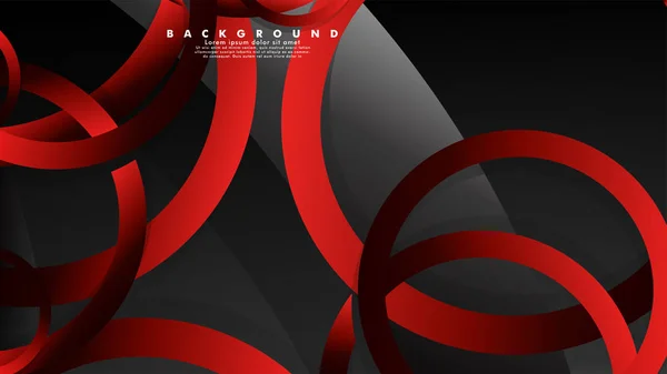 豪華な光沢のある赤い暗い円を持つ抽象的な金属ベクトルの背景 — ストックベクタ