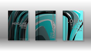 Dalga elemanları ile soyut kapak. kitap tasarım konsepti. Fütüristik iş düzeni. Dijital poster şablonu. Tasarım Vektörü - eps10