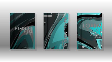 Dalga elemanları ile soyut kapak. kitap tasarım konsepti. Fütüristik iş düzeni. Dijital poster şablonu. Tasarım Vektörü - eps10