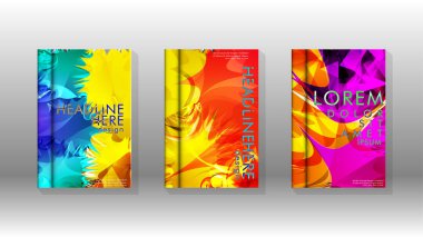 Renkli soyut sprey desenleri ile arka plan kapağı vektör tasarımı. Renk karışımı. Vektör Eps 10. Vektör çizimi