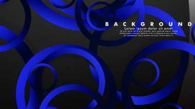 Parlak fantezi mavi siyah daireler ile soyut metal vektör arka plan