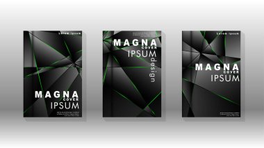 Arka plan kapağı tasarımı lüks çokgen desenler.yeşil üçgen çizgi