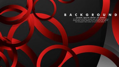 Lüks parlak kırmızı koyu halkalar ile soyut metal vektör arka plan