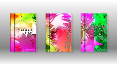 Renkli soyut sprey desenleri ile arka plan kapağı vektör tasarımı. Renk karışımı. Vektör Eps 10. Vektör çizimi