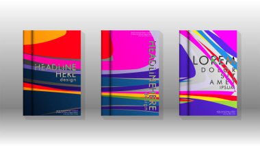 Dalga elemanları ile soyut kapak. kitap tasarım konsepti. Fütüristik iş düzeni. Dijital poster şablonu. Tasarım Vektörü - eps10