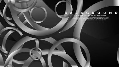 Lüks parlak gri daireler ile soyut metal vektör arka plan