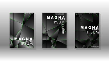 Arka plan kapağı tasarımı lüks çokgen desenler.yeşil üçgen çizgi