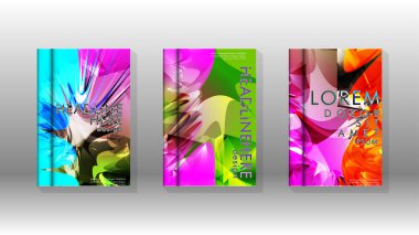 Renkli soyut sprey desenleri ile arka plan kapağı vektör tasarımı. Renk karışımı. Vektör Eps 10. Vektör çizimi