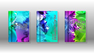 Renkli soyut sprey desenleri ile arka plan kapağı vektör tasarımı. Renk karışımı. Vektör Eps 10. Vektör çizimi