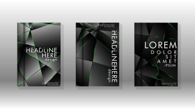 Arka plan kapağı tasarımı lüks çokgen desenler.yeşil üçgen çizgi