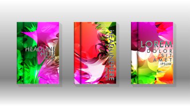 Renkli soyut sprey desenleri ile arka plan kapağı vektör tasarımı. Renk karışımı. Vektör Eps 10. Vektör çizimi