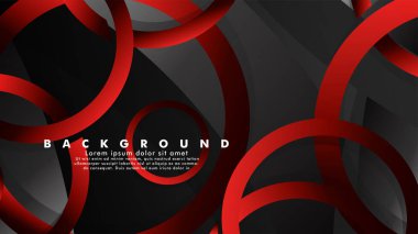 Lüks parlak kırmızı koyu halkalar ile soyut metal vektör arka plan