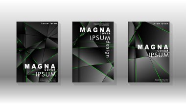 Arka plan kapağı tasarımı lüks çokgen desenler.yeşil üçgen çizgi