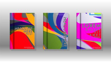 Dalga elemanları ile soyut kapak. kitap tasarım konsepti. Fütüristik iş düzeni. Dijital poster şablonu. Tasarım Vektörü - eps10