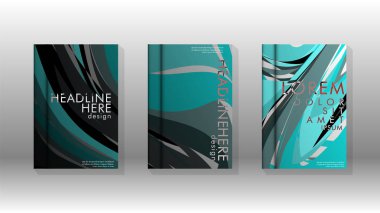 Dalga elemanları ile soyut kapak. kitap tasarım konsepti. Fütüristik iş düzeni. Dijital poster şablonu. Tasarım Vektörü - eps10