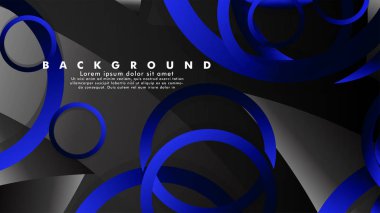 Parlak fantezi mavi siyah daireler ile soyut metal vektör arka plan