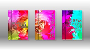 Renkli soyut sprey desenleri ile arka plan kapağı vektör tasarımı. Renk karışımı. Vektör Eps 10. Vektör çizimi