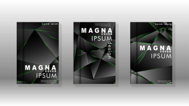 Arka plan kapağı tasarımı lüks çokgen desenler.yeşil üçgen çizgi