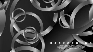 Lüks parlak gri daireler ile soyut metal vektör arka plan
