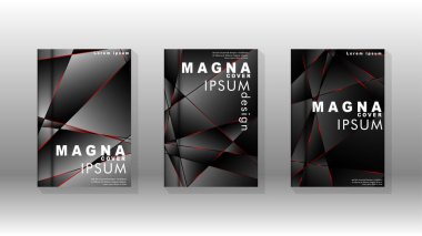 Kapak tasarım deseninin arka planı. Kırmızı üçgen çizgisi. Vektör ön sayfa yazı tipi