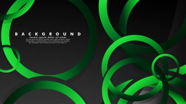 Parlak fantezi yeşil siyah daireler ile soyut metal vektör arka plan