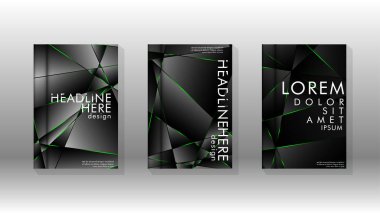 Arka plan kapağı tasarımı lüks çokgen desenler.yeşil üçgen çizgi