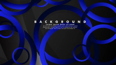 Parlak fantezi mavi siyah daireler ile soyut metal vektör arka plan