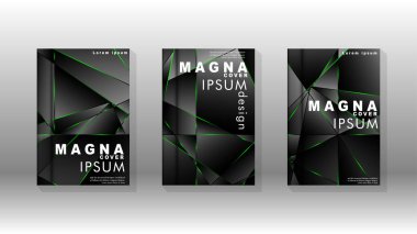 Arka plan kapağı tasarımı lüks çokgen desenler.yeşil üçgen çizgi