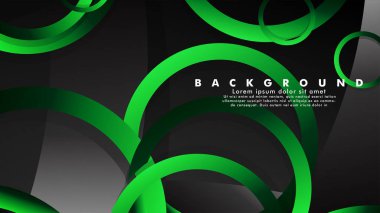Parlak fantezi yeşil siyah daireler ile soyut metal vektör arka plan