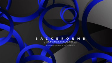 Parlak fantezi mavi siyah daireler ile soyut metal vektör arka plan