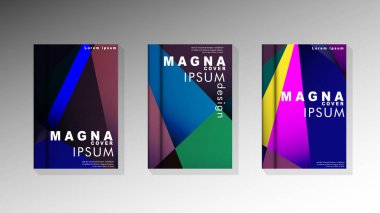 Degradeler ve saydamlık ile geometrik illüstrasyon tarzı. kitap kapağı tasarımı