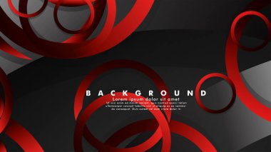 Lüks parlak kırmızı koyu halkalar ile soyut metal vektör arka plan