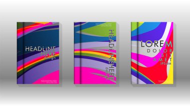 Dalga elemanları ile soyut kapak. kitap tasarım konsepti. Fütüristik iş düzeni. Dijital poster şablonu. Tasarım Vektörü - eps10