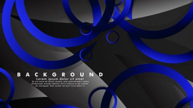 Parlak fantezi mavi siyah daireler ile soyut metal vektör arka plan