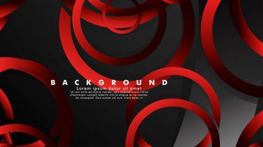 Lüks parlak kırmızı koyu halkalar ile soyut metal vektör arka plan