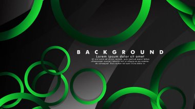 Parlak fantezi yeşil siyah daireler ile soyut metal vektör arka plan