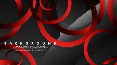Lüks parlak kırmızı koyu halkalar ile soyut metal vektör arka plan