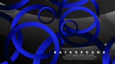 Parlak fantezi mavi siyah daireler ile soyut metal vektör arka plan