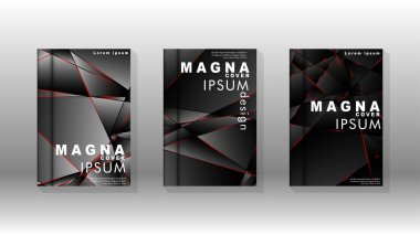 Kapak tasarım deseninin arka planı. Kırmızı üçgen çizgisi. Vektör ön sayfa yazı tipi