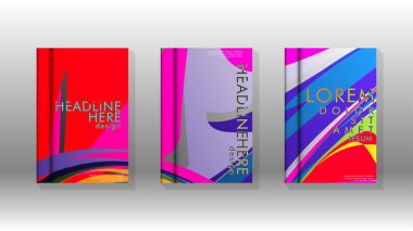 Dalga elemanları ile soyut kapak. kitap tasarım konsepti. Fütüristik iş düzeni. Dijital poster şablonu. Tasarım Vektörü - eps10