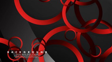Lüks parlak kırmızı koyu halkalar ile soyut metal vektör arka plan