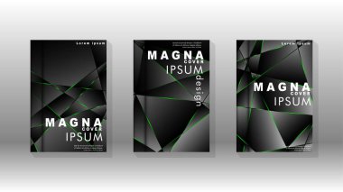 Arka plan kapağı tasarımı lüks çokgen desenler.yeşil üçgen çizgi