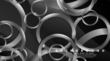 Lüks parlak gri daireler ile soyut metal vektör arka plan