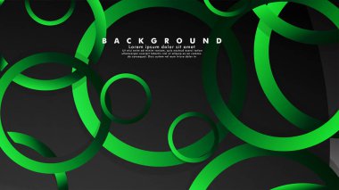 Parlak fantezi yeşil siyah daireler ile soyut metal vektör arka plan