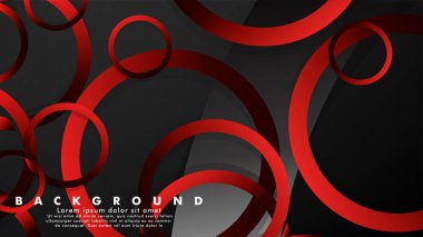Lüks parlak kırmızı koyu halkalar ile soyut metal vektör arka plan