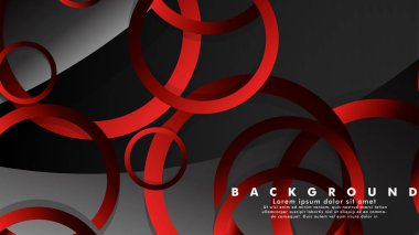 Lüks parlak kırmızı koyu halkalar ile soyut metal vektör arka plan