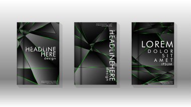 Arka plan kapağı tasarımı lüks çokgen desenler.yeşil üçgen çizgi