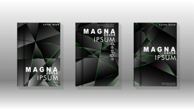 Arka plan kapağı tasarımı lüks çokgen desenler.yeşil üçgen çizgi